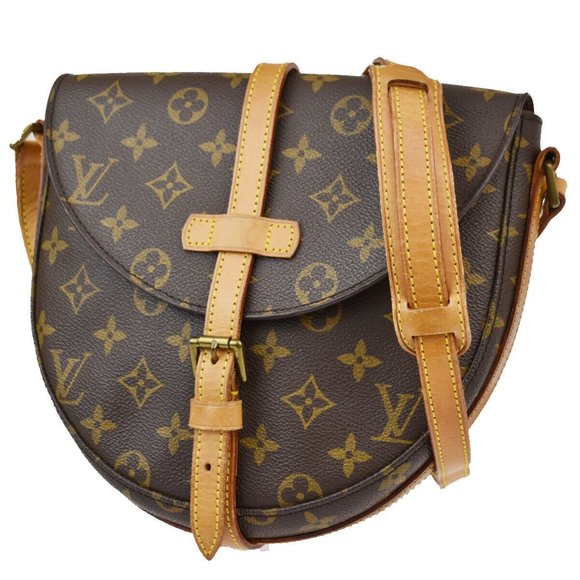 Authentic LOUIS VUITTONI Chantilly MM Shoulder Bag Monogram Leather Brown - Picture 1 of 10